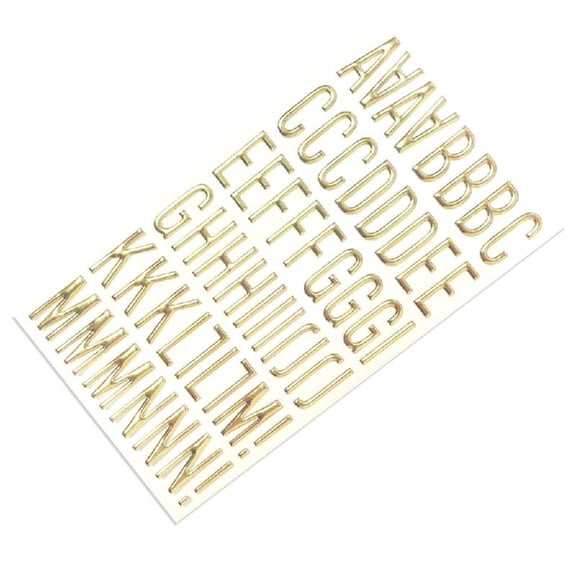 Metallic Letter Number Sticker Gold Glittered PVC Sticker Large Letter Sticker for Journal Notebook Scrapbooking
