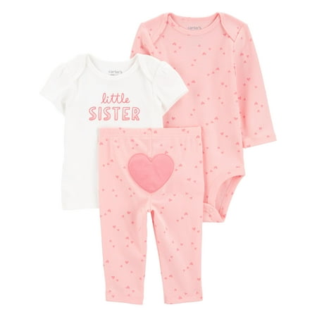 Carter's Child of Mine Baby Girl Outfit Set, 3-Piece, Sizes 0/3-24 Months