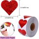 thumbnail image 2 of Flash Heart Stickers Labels, 1.5 Inch/3.8 Cm Adhesive Rolls 500pcs Red Round Heart Sticker Circle Envelopes Label Mothers Day Gift For Decorations Par, 2 of 5