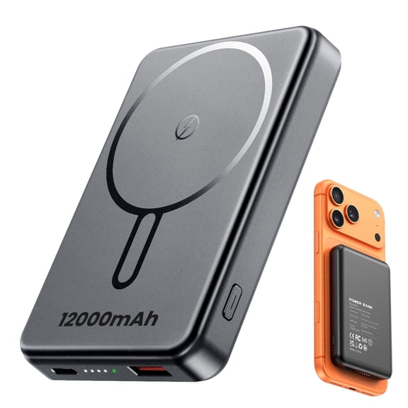 Morfec Magsafe Portable Charger, 12000mAh Magnetic Power Bank with 22.5W PD Fast Charging, Compatible with Mag-Safe for iPhone 18-13 Series