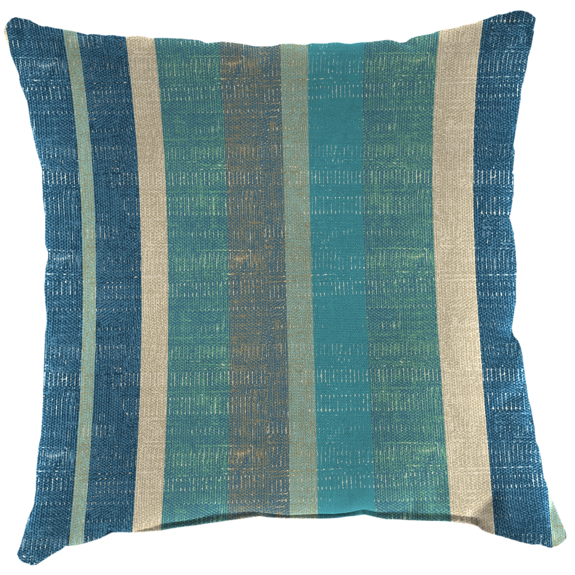 Jordan Manufacturing 22" x 22" Bristal Bashful Teal Stripe Square Outdoor Throw Pillow (2 Pack)