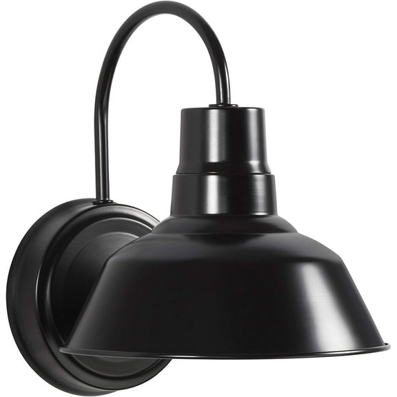 Black Gooseneck LED Wall Sconce Barn Light Fixture - Industrial Antique Farmhouse Style - Vintage Patio Porch Wall Mount Light - Indoor/Outdoor - UL Listed - 9W 800lm Cool White