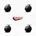 thumbnail image 2 of 2 Inch Black Metal Hooded Twin Wheel Caster Nylon Wheels Top Plate Set of 4 SCC, 2 of 2