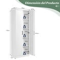 thumbnail image 3 of Costway Armario de Almacenamiento Multifuncional con 2 Puertas y 5 Estantes Ajustables 59 x 43,5 x 178 cm Blanco, 3 of 10