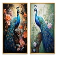 thumbnail image 2 of Designart "Luminous Peacock" Peacock Framed Wall Art Set Of 2 - Blue Animals Framed Canvas Set For Living Room Decor, 2 of 6