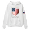 thumbnail image 4 of Allover Print Crewneck Sweatshirts for Women Long Sleeve Loose Fit Casual Pullover Top White M, 4 of 4