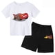 thumbnail image 3 of Ropa de verano de algodón con dibujos animados para niños, camiseta de Pixar Car Lightning Mcqueen, camiseta para niños de 3 a 14 años, conjunto de camiseta y pantalones cortos, 3 of 5