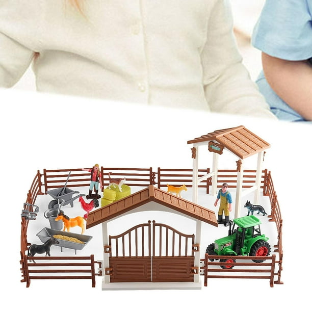 Jouet Clôture Cheval, Figurines Animaux de la Ferme Mini Jouet Clôture