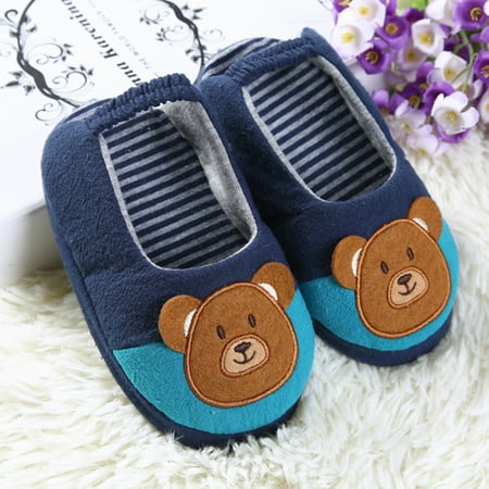 

Hunpta Kids Slippers Toddler Infant Kids Baby Warm Shoes Boys Girls Cartoon Soft-Soled Slippers