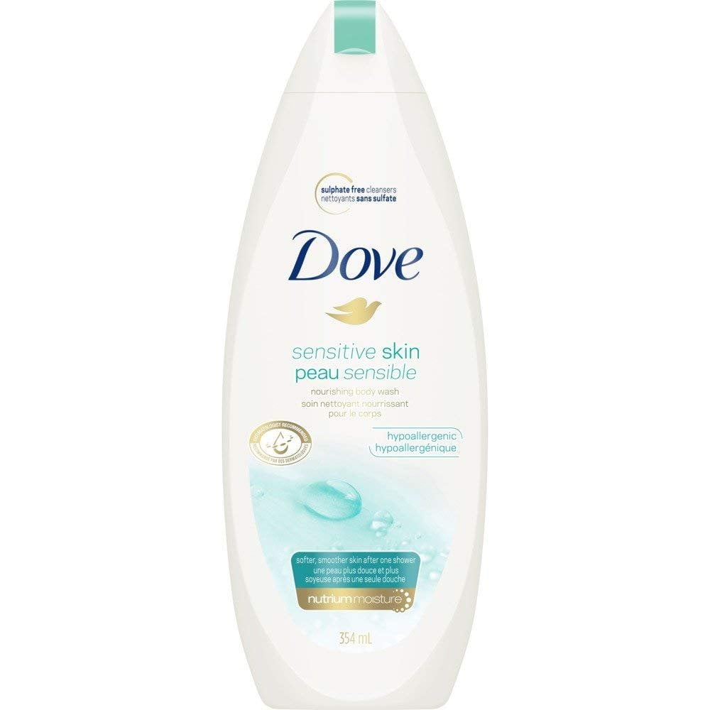 Dove Body Wash 12 Ounce Sensitive Skin Unscented (354ml) (6 Pack