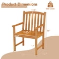 thumbnail image 3 of Gymax 2PCS Outdoor Dining Chairs Acacia Wood Slatted Patio Chairs w/ Inclined Backrest, 3 of 7