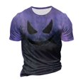 thumbnail image 3 of Men's Halloween Patchwork Skull Graphic T-Shirt Crew Neck Short Sleeve Casual Streetwear Top, 3 of 6