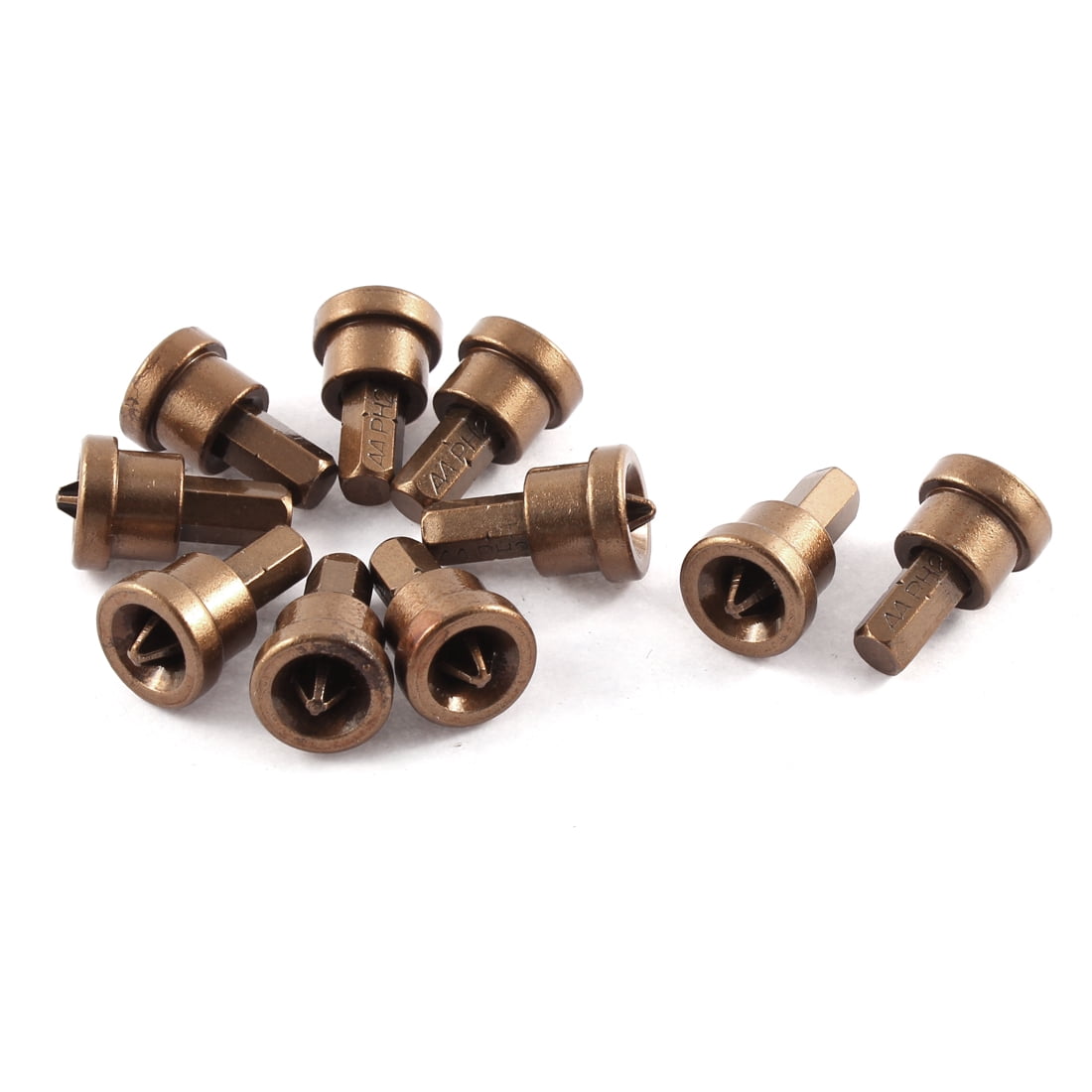 10 Pcs PH2 Copper Tone Phillips Head 6mm Dia Hex Shank Screw Dimpler ...