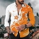 thumbnail image 1 of Camisa de hombre con patrón creativo, camisa de traje de manga larga con solapa, moda informal, suave, cómoda, material transpirable, nueva oferta, 1 of 6