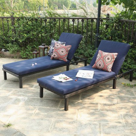 Mf Studio 2pcs Outdoor Patio Wicker Rattan Chaise Lounge Chairs Adjustable Backrest With Cushion From Accuweather Mf Studio 2pcs Outdoor Patio Wicker, Outdoor Rattan Chaise Lounge Chairs