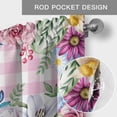 thumbnail image 6 of Easter Flowers Farmhouse Short Window Curtain Valances, Eggs Spring Floral Rustic Pink Checkered Rod Pocket Kitchen Valances for Living Room Bedroom Bathroom Cafe 42" x 12", 6 of 8