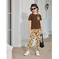 thumbnail image 3 of Arshiner Girls Clothes 3 Piece Outfits Short Sleeve Shirts Long Pants and Dolphin Shorts Clothing Sets with Pockets, 3 of 6
