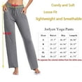 thumbnail image 4 of Flowy Workout Yoga Pants Drawstring Women Pockets High Waist Lounge Casual Leggings Running Walking Loose Fitting Trousers Grey L, 4 of 9