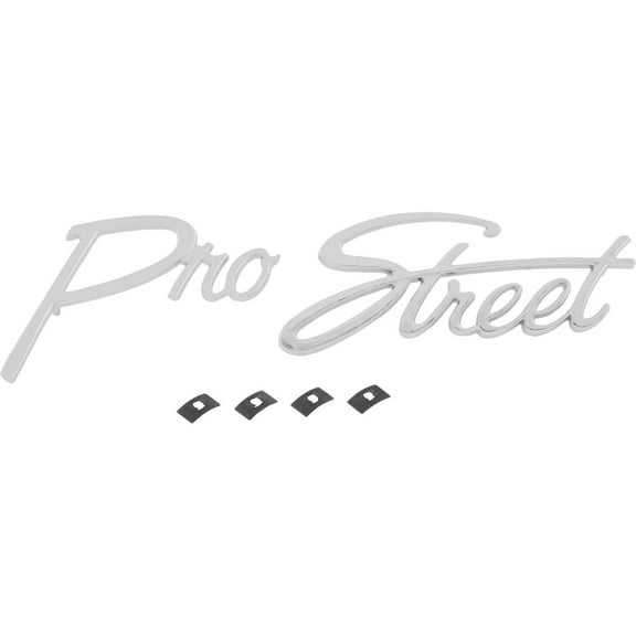 Speedway Motors Pro Street Script Emblem Universal Chrome Plated Automotive Exterior Badge Script Lettering for Cars, Hot Rods, Trucks, Classic & Custom Builds with Attaching Clips