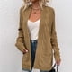 thumbnail image 5 of Puntoco Moda Mujer Otoño Invierno Color Sólido Bolsillo Manga Larga Rebeca Suéter Chaqueta Tops Rollbacks Puntoco Puntoco-3711, 5 of 7