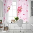 thumbnail image 5 of Pink Floral Valentines Blackout Curtains for Bedroom, Spring Flowers Leaves Botanical Thermal Insulated Kitchen Drapes with Grommets, Light Blocking Window Treatment, 2 Panels 52" x 72", 5 of 7