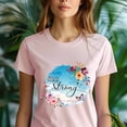 thumbnail image 5 of She Is Strong Floral Butterfly Graphic T-Shirt for Women, Azalea, Size M, 5 of 6