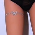 thumbnail image 2 of Bodiy Cadena para piernas con diamantes de imitación, mariposas plateadas, cadenas para el cuerpo brillantes, joyería para el muslo, accesorios para discotecas y rave para mujeres y niñas, 2 of 5