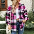 thumbnail image 5 of cllios Women's Flannel Shirts Plaid Shacket Oversized Button Down Long Sleeve Shirt Jacket Boyfriend Coats Outerwear 2024 Lightning Deals of Today, 5 of 6