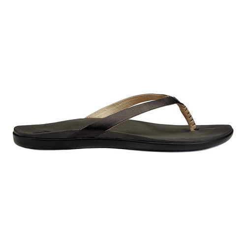 olukai shearling flip flops