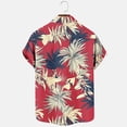 thumbnail image 5 of KeShDi 3x Button Up Shirt Mens Casual Shirt Short Sleeve Vintage Bowling Shirt Cuba Beach Summer Shirts Button Up Shirt Red 5X, 5 of 5