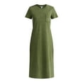 thumbnail image 4 of Time and Tru Women's Cotton Midi T-Shirt Dress, Sizes XS-XXXL, 4 of 4