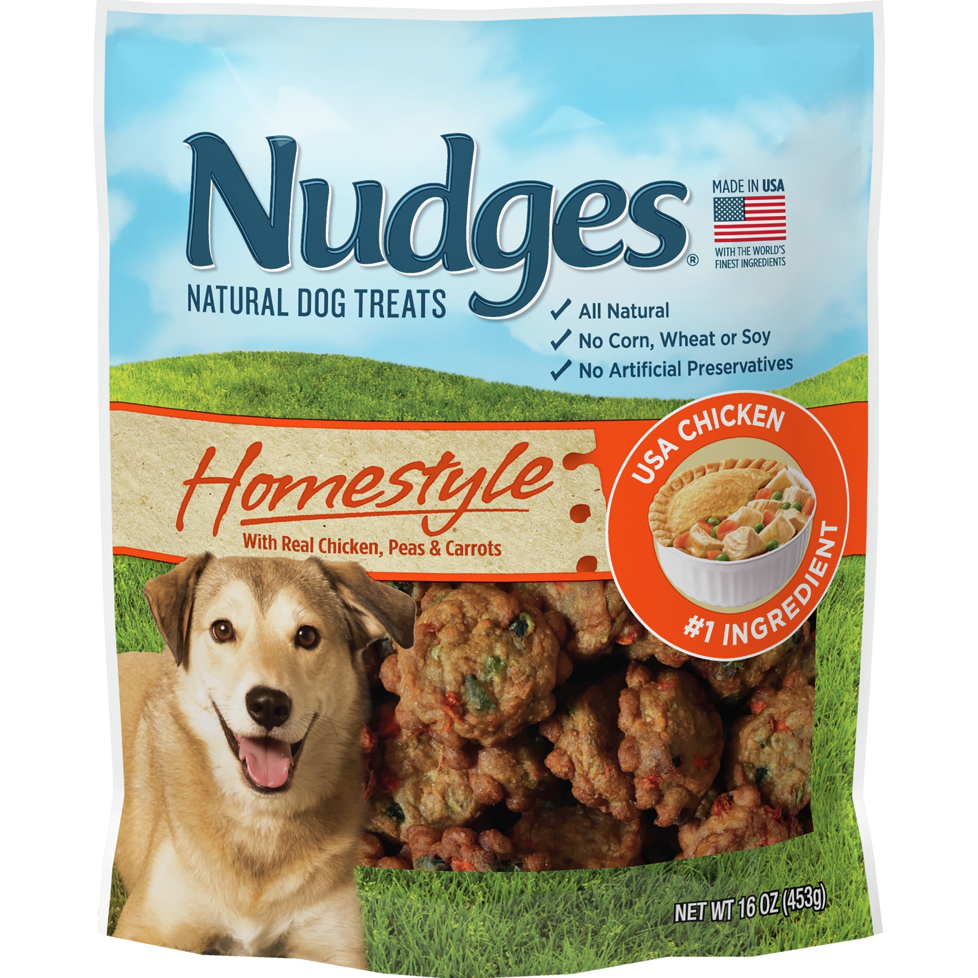Blue Buffalo Nudges Homestyle Natural Dog Treats, Chicken, 16oz Bag