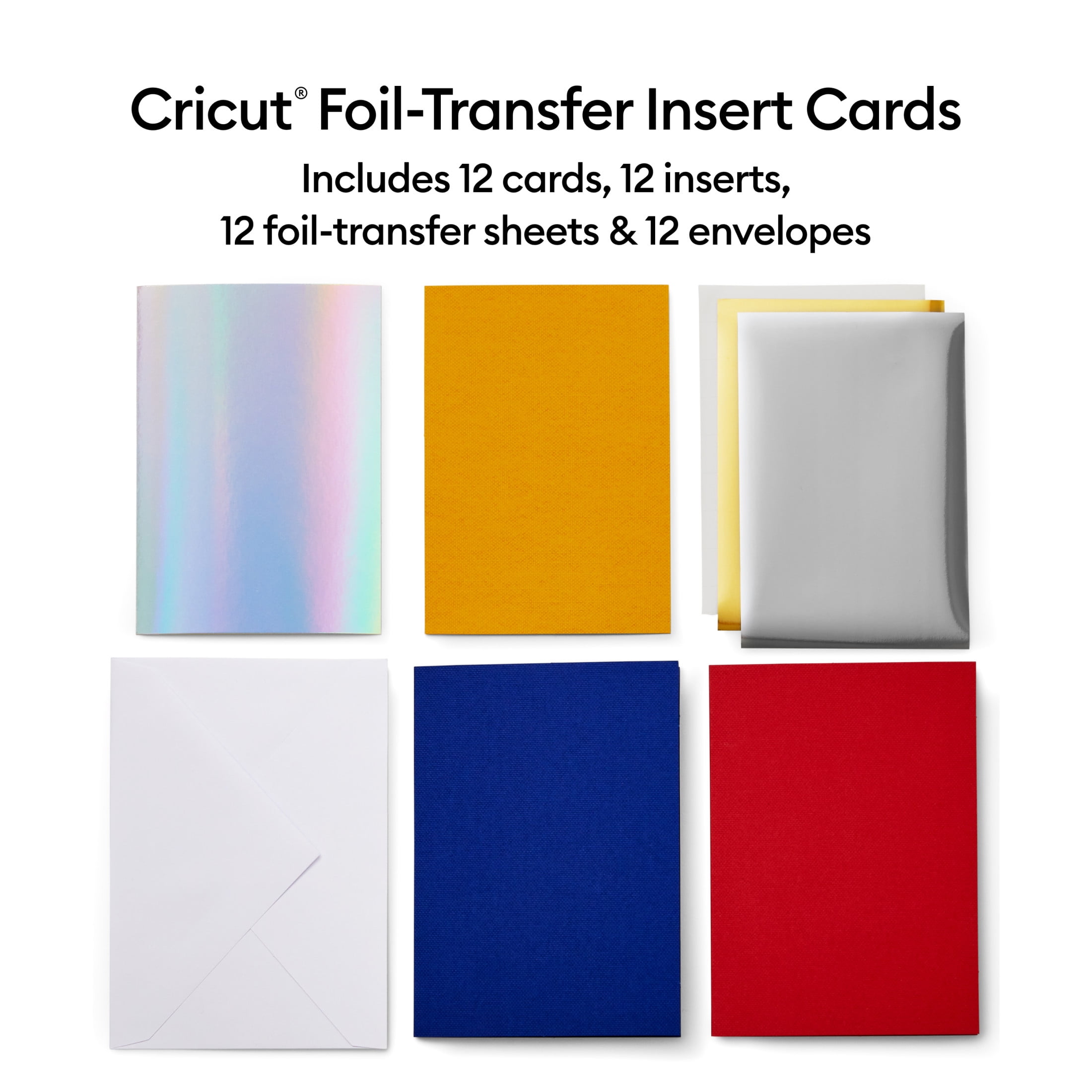 Cricut Foil Transfer Insert Cards, Celebration Sampler - R40 (12 ct), 4.75" x 6.6"