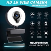 Webcam for PC, Streaming Webcam with Microphone 1080P Adjustable 3 Light Modes,Pro Web Camera Advanced Auto-Focus with Tripod Zoom Camera,Gaming Webcam for Xbox Facebook YouTube Streamer Conferencing