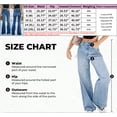 thumbnail image 3 of Women's High Waisted Flare Jeans, Medium Blue Wash, with Button Fly and Vertical Seam Details, Retro Stretch Denim Pants, 3 of 7