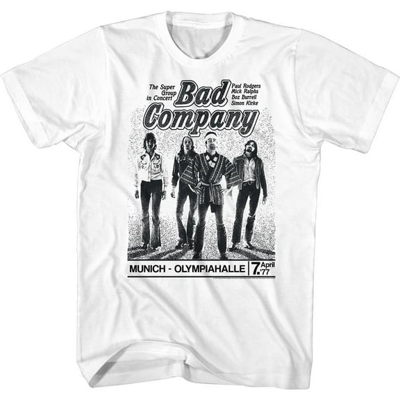 Bad Company Munich Concert White Adult T-Shirt 4Xl