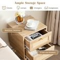 thumbnail image 6 of Costway 1 PCS Rattan Nightstand Boho Accent Bedside Table with 2 Storage Drawers Natural, 6 of 8