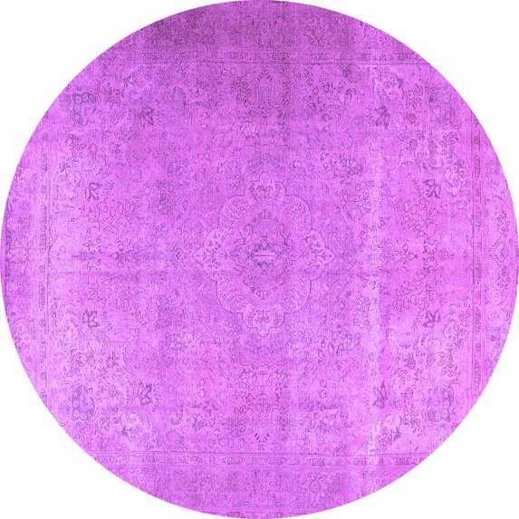 Ahgly Company Indoor Round Persian Purple Traditional Area Rugs, 8' Round