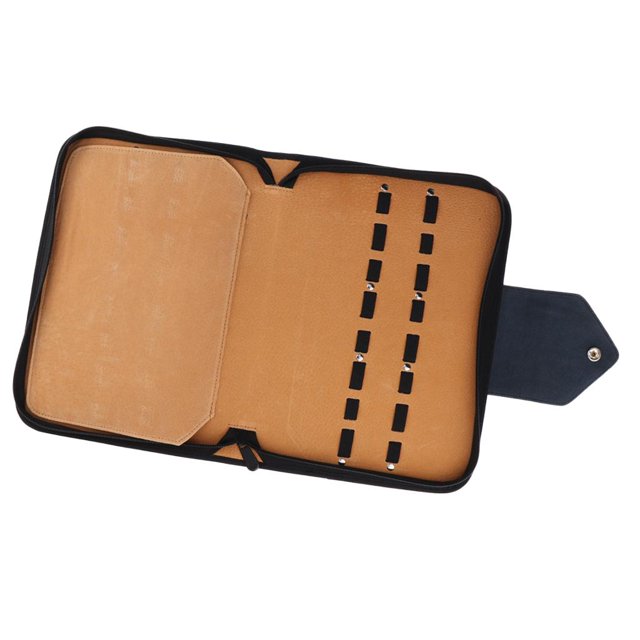Estuche de Funda de Tijera de material cuero de material cuero Negro de Plegable Estuche de Transporte para Peluqueros, Organizador de Herramientas de shamjiam Estuche para tijeras