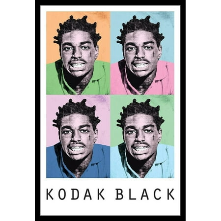 Kodak Black Pop Art Laminated & Framed Poster Print (24 X 36)
