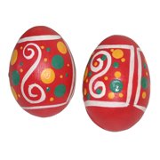 Wooden Egg Shaker Set, Pink Hand Painted Design