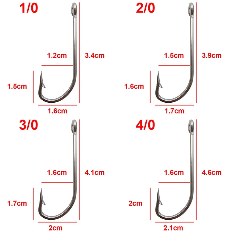 100pcs/lot Stainless Steel Fishing Hook Long Shank Saltwater Hooks For Fishing Accessories 34007 Size 1/0-10/0