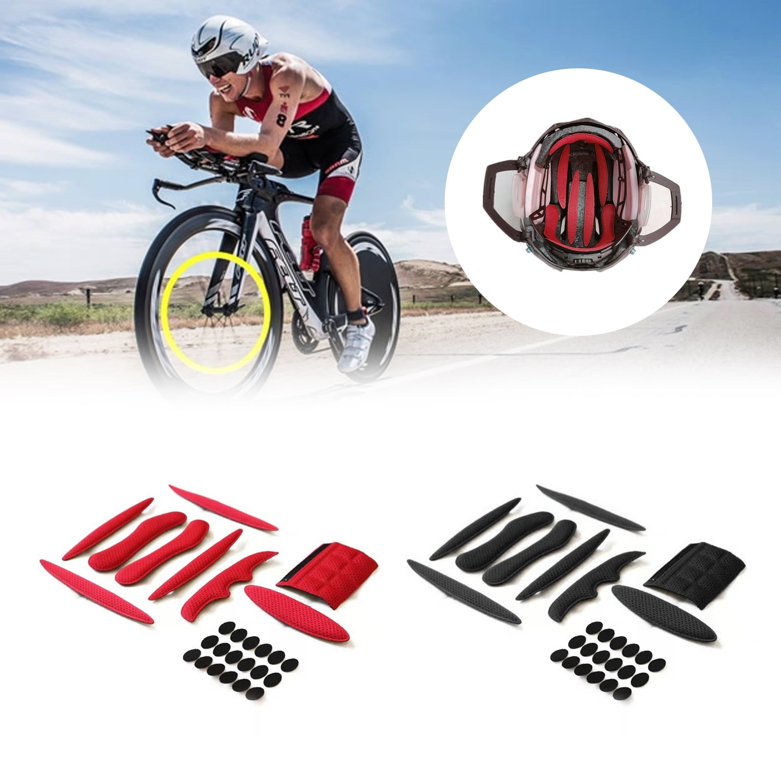 27Pcs Helmet Padding Kit Sponge Pad Bike Motorcycle Bicycle Replacement Pads Set 