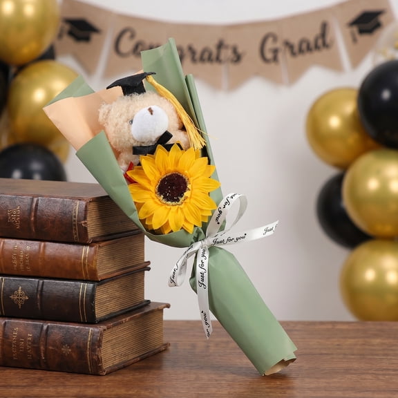 Luxshiny Plush Graduation Bear Bouquet - Unique Soft Toy Gift for Home Celebrations and Special Graduation Parties