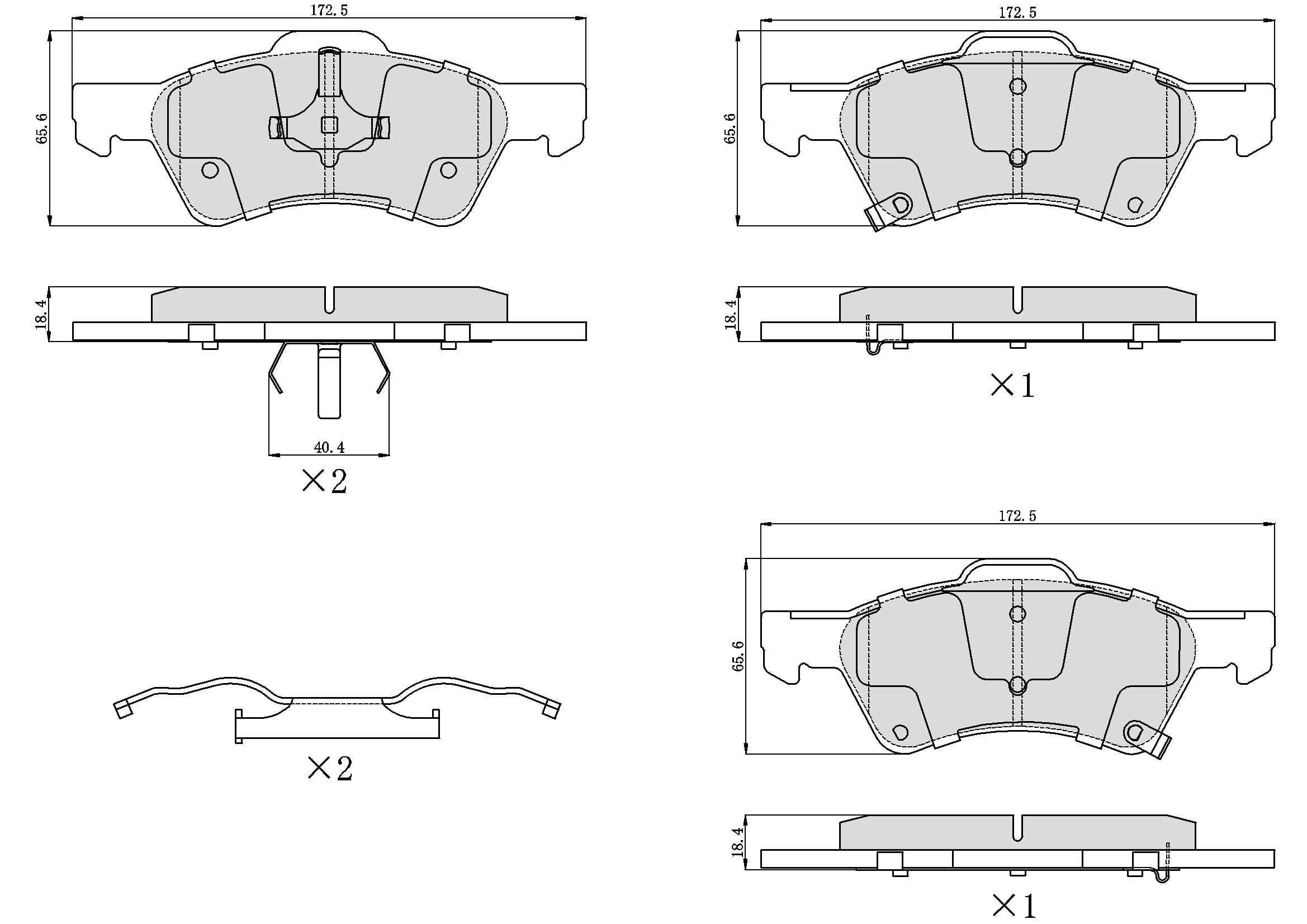 Winstop Brake Pad Set, Front WS.0857.0.M, Dodge Grand Caravan 2007-2001