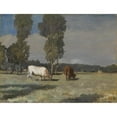 thumbnail image 3 of Christian Skredsvig 24x19 Black Modern Framed Museum Art Print Titled - French Landscape with Cattle (1881), 3 of 5