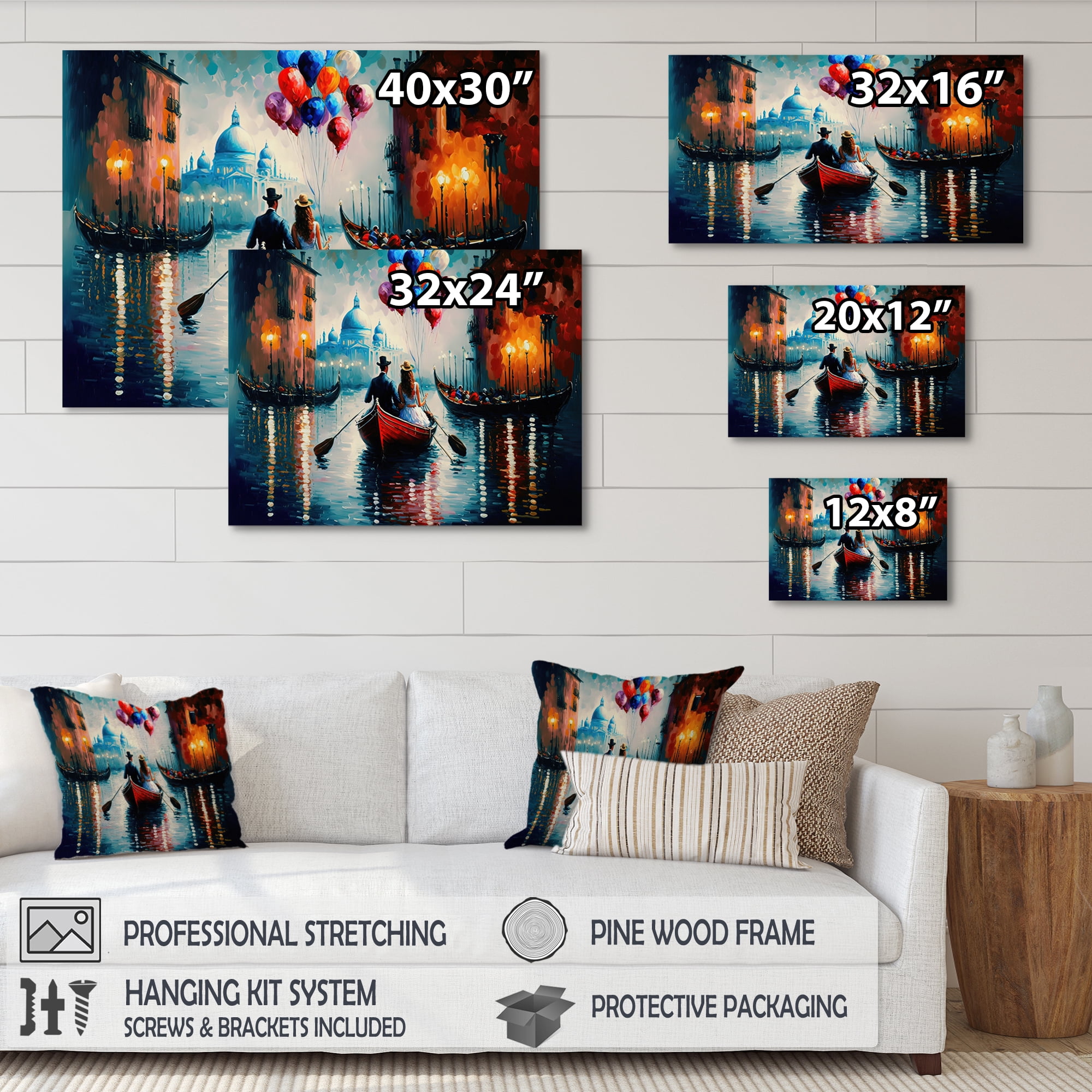 Designart Romantic Evening On A Small Boat III Canvas Wall Art