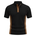 thumbnail image 4 of Mens Tee Shirts Short Sleeve Crewneck Henley Shirt Basic Black Shirt with Button Summer T Shirts for Men, 4 of 4