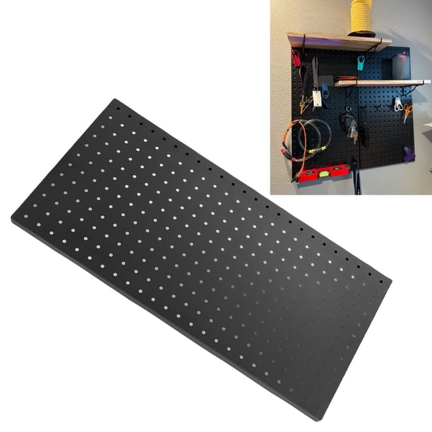 Organizador De Pared De Tablero Perforado De Metal, Paneles De Tablero Perforado De Metal, Almacenamiento Eficiente, Acceso Conveniente Con Recubrimiento En Polvo Robusto Para