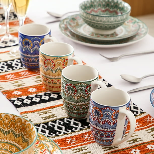 vancasso 16 Piece Porcelain Dinnerware Set Colourful Dinner Set Service for 4